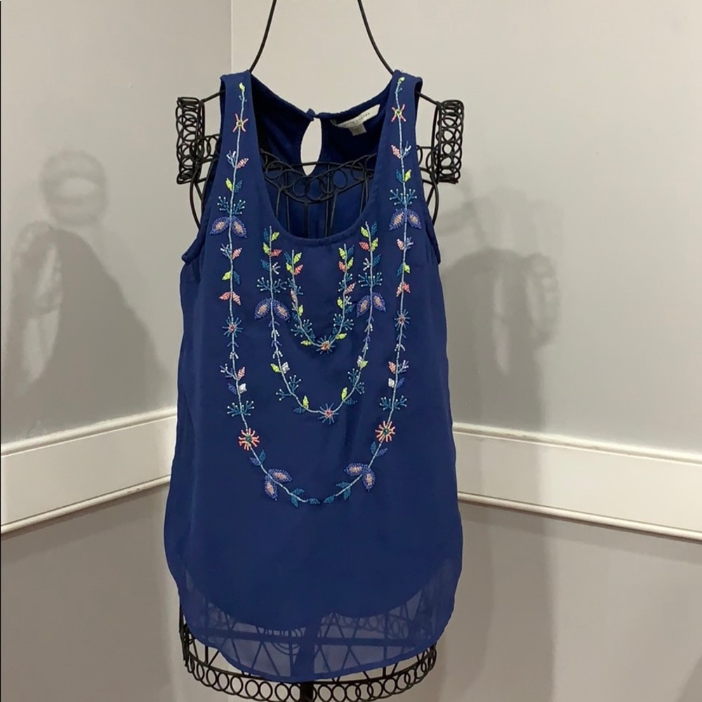 Blue beaded tank